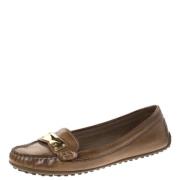 Pre-owned Leather flats Louis Vuitton Vintage , Brown , Dames