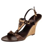 Pre-owned Leather sandals Valentino Vintage , Brown , Dames