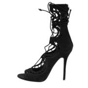 Pre-owned Suede sandals Giuseppe Zanotti Pre-owned , Black , Dames