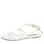Pre-owned Leather sandals Ralph Lauren Pre-owned , White , Dames
