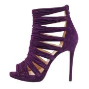 Pre-owned Suede sandals Christian Louboutin Pre-owned , Purple , Dames