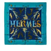 Pre-owned Silk scarves Hermès Vintage , Blue , Dames