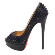 Pre-owned Leather heels Christian Louboutin Pre-owned , Blue , Dames