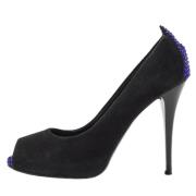 Pre-owned Suede heels Giuseppe Zanotti Pre-owned , Black , Dames