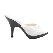 Pre-owned Leather sandals Chanel Vintage , White , Dames