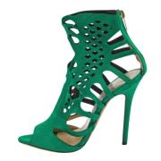 Pre-owned Suede sandals Jimmy Choo Pre-owned , Green , Dames