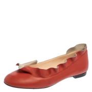 Pre-owned Leather flats Fendi Vintage , Red , Dames