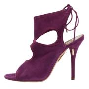 Pre-owned Suede sandals Aquazzura Pre-owned , Purple , Dames