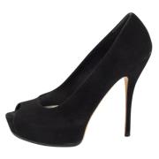 Pre-owned Suede heels Gucci Vintage , Black , Dames