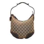 Pre-owned Leather handbags Gucci Vintage , Brown , Dames