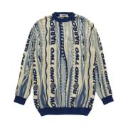 Gebreide trui met geweven patroon en jacquard-logos Barrow , Blue , Un...