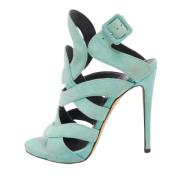 Pre-owned Suede sandals Giuseppe Zanotti Pre-owned , Blue , Dames
