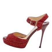 Pre-owned Fabric sandals Jimmy Choo Pre-owned , Red , Dames
