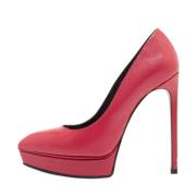 Pre-owned Leather heels Yves Saint Laurent Vintage , Pink , Dames