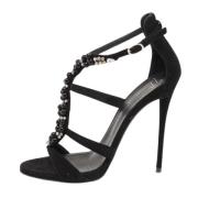 Pre-owned Suede sandals Giuseppe Zanotti Pre-owned , Black , Dames