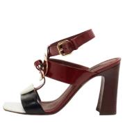 Pre-owned Leather sandals Louis Vuitton Vintage , Red , Dames