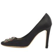 Pre-owned Satin heels Louis Vuitton Vintage , Black , Dames