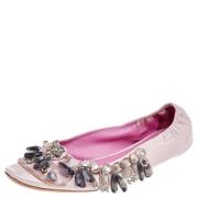 Pre-owned Leather flats Louis Vuitton Vintage , Pink , Dames