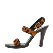 Pre-owned Fabric sandals Yves Saint Laurent Vintage , Brown , Dames