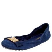 Pre-owned Suede flats Louis Vuitton Vintage , Blue , Dames