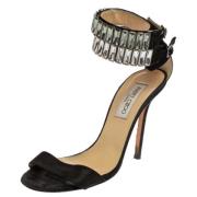 Pre-owned Fabric sandals Jimmy Choo Pre-owned , Black , Dames
