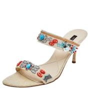 Pre-owned Canvas sandals Sergio Rossi Pre-owned , Beige , Dames