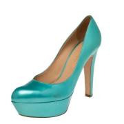 Pre-owned Leather heels Sergio Rossi Pre-owned , Blue , Dames