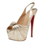 Pre-owned Leather sandals Christian Louboutin Pre-owned , Yellow , Dam...