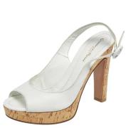 Pre-owned Leather sandals Gianvito Rossi Pre-owned , White , Dames