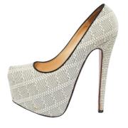 Pre-owned Raffia heels Christian Louboutin Pre-owned , White , Dames