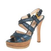 Pre-owned Leather sandals Prada Vintage , Black , Dames