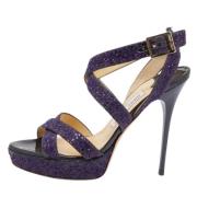 Pre-owned Fabric sandals Jimmy Choo Pre-owned , Purple , Dames