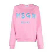 Roze Sweaters met Franse Terry Voering Msgm , Pink , Dames