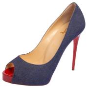 Pre-owned Denim heels Christian Louboutin Pre-owned , Blue , Dames