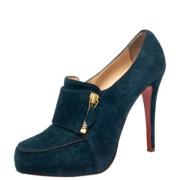 Pre-owned Suede boots Christian Louboutin Pre-owned , Blue , Dames