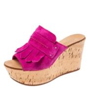 Pre-owned Suede sandals Casadei Pre-owned , Pink , Dames