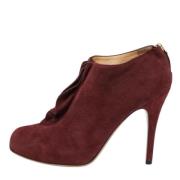 Pre-owned Suede boots Valentino Vintage , Red , Dames