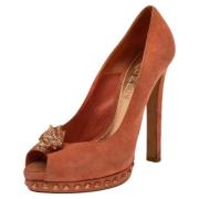 Pre-owned Suede heels Alexander McQueen Pre-owned , Brown , Dames
