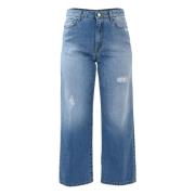 Versleten wijde jeans met scheuren Kocca , Blue , Dames