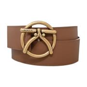 Leren Riem met maxi logo Kocca , Brown , Dames