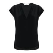 Elegante blouse met korte mouwen Kocca , Black , Dames