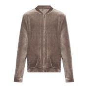 Velvet Sweatshirt met Rits en Zakken Hanro , Gray , Heren