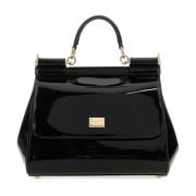 Zwarte leren Sicily handtas Dolce & Gabbana , Black , Dames