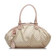 Pre-owned Leather handbags Gucci Vintage , Beige , Dames