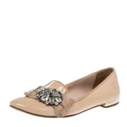 Pre-owned Leather flats Miu Miu Pre-owned , Beige , Dames