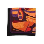 Pre-owned Silk scarves Hermès Vintage , Orange , Dames