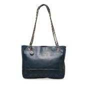 Pre-owned Leather chanel-bags Chanel Vintage , Blue , Dames