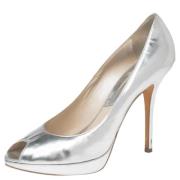 Pre-owned Leather heels Dior Vintage , Gray , Dames