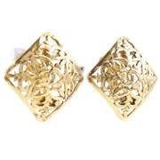 Pre-owned Metal earrings Chanel Vintage , Yellow , Dames