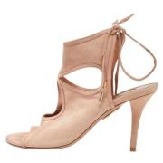 Pre-owned Suede sandals Aquazzura Pre-owned , Pink , Dames